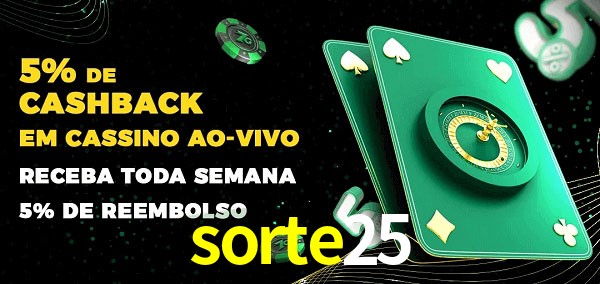 Promoções do cassino ao Vivo sorte25